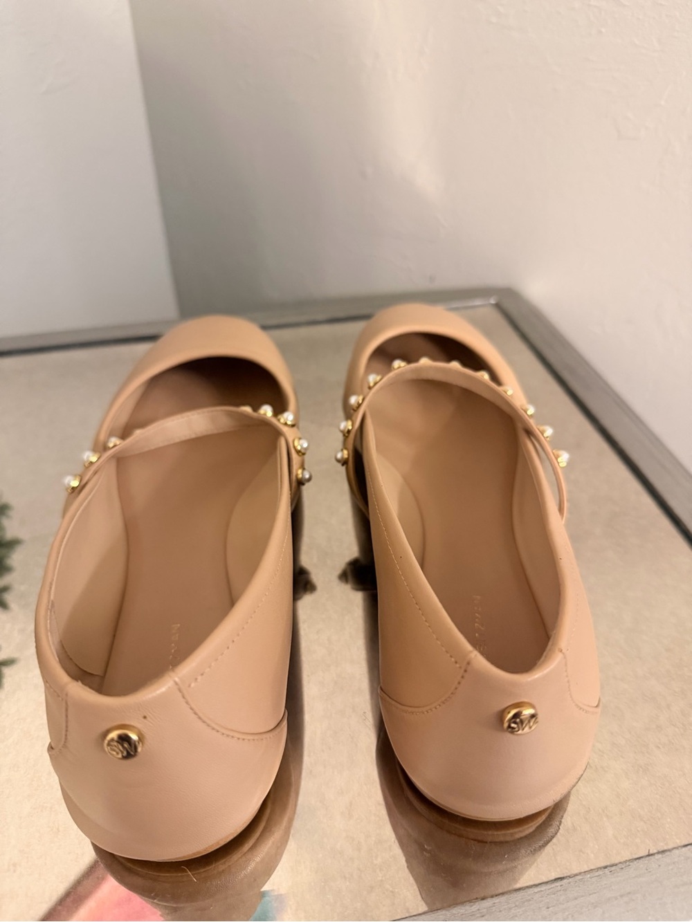 Stuart Weitzman Apri Pearl Ballet Flat Size 12 - Picture 2 of 6